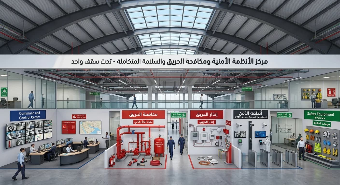 مركز الأنظمة الأمنية ومكافحة الحريق والسلامة المتكاملة — تحت سقف واحد